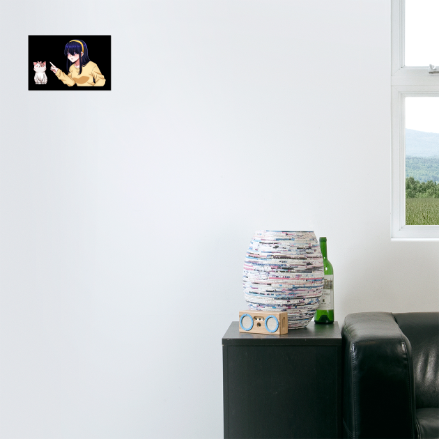 Funny Girl annoyed at Cat, Anime Style by logiamerch